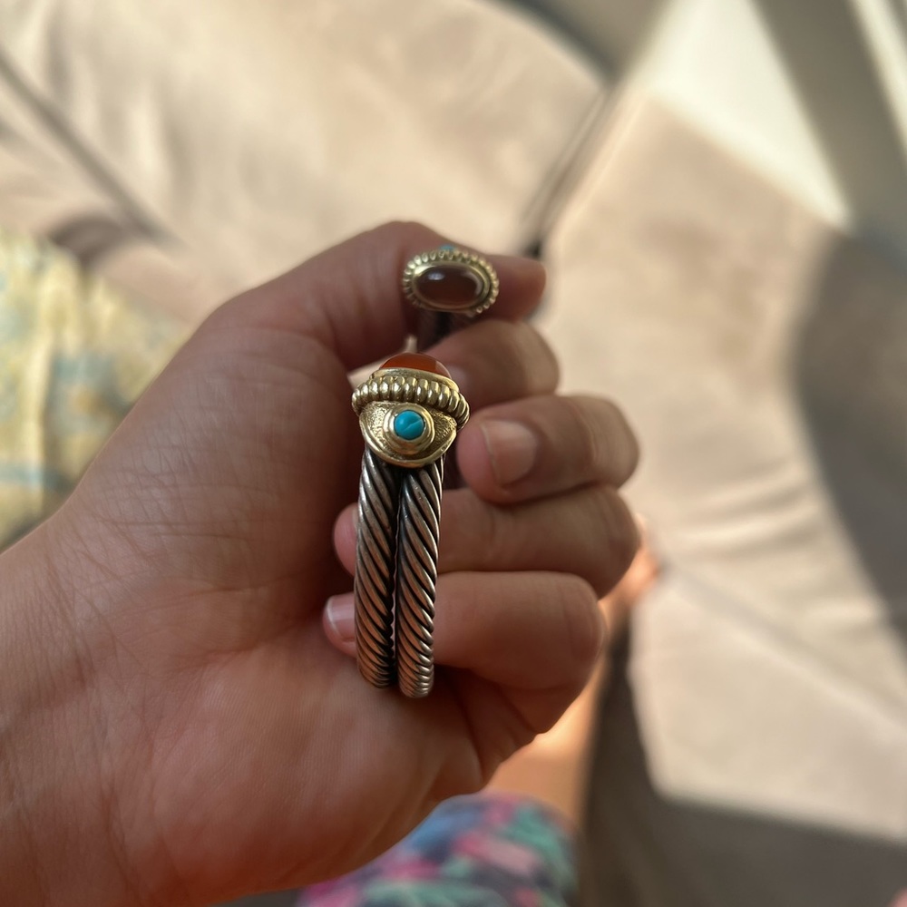 David Yurman 14k gold/925 silver Cuff bracelet - Picture 10 of 15